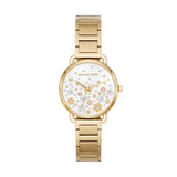 Michael Kors Portia Quartz White Dial Gold Steel Strap Watch for Women - MK3840