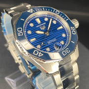Tag Heuer Aquaracer Professional 300 Automatic Diamonds Blue Dial Silver Steel Strap Watch for Women - WBP231B.BA0618