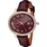 Michael Kors Whitley Quartz Burgundy Dial Burgundy Leather Strap Watch For Women - MK2430