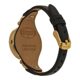 Fossil Georgia Black Dial Black Leather Strap Watch for Women - ES3148