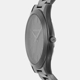 Michael Kors Slim Runway Quartz Black Dial Grey Steel Strap Watch For Men - MK1044