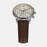 Fossil Neutra Chronograph White Dial Brown Leather Strap Watch for Men - FS6022