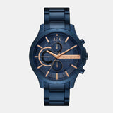 Armani Exchange Hampton Chronograph Blue Dial Blue Steel Strap Watch For Men - AX2430