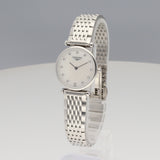 Longines La Grande Classique Diamonds White Dial Silver Steel Strap Watch for Women - L4.209.4.87.6