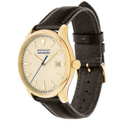 Movado Heritage Calendoplan Beige Dial Brown Leather Strap Watch for Men - 3650003