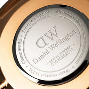 Daniel Wellington Classic Sheffield White Dial Black Leather Strap Watch For Men - DW00100007