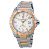 泰格豪雅 Aquaracer Calibre 5 自动白色表盘双色钢表带男士腕表 - WAY2150.BD0911