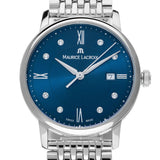 Maurice Lacroix Eliros Diamonds Blue Dial Silver Steel Strap Watch For Women - EL1094-SS002-450-1