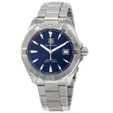 Jam Tangan Pria Tag Heuer Aquaracer Automatic Blue Dial Silver Steel Strap - WAY2112.BA0928