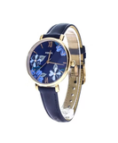 Fossil Jacqueline Blue Dial Blue Leather Strap Watch for Women - ES4673