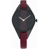 Calvin Klein Rebel Red Black Dial Red Leather Strap Watch for Women - K8P237U1