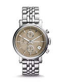 Fossil Boyfriend Chronograph Brown Dial Silver Steel Strap Watch for Women - ES3747