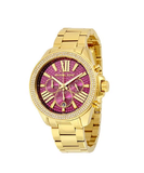 Michael Kors Wren Purple Dial Gold Steel Strap Watch for Women - MK6290