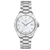 Tag Heuer Formula 1 Jam Tangan Tali Baja Perak Dial Ibu Mutiara Putih untuk Wanita - WBJ1319.BA0666