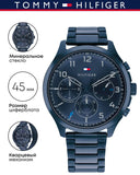 Tommy Hilfiger Asher Chronograph Blue Dial Blue Steel Strap Watch For Men - 1791853