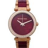 Michael Kors Parker Maroon Dial Two Tone Steel Strap Watch for Women - MK6412