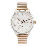 Tommy Hilfiger Brooke Silver Dial Rose Gold Steel Strap Watch for Women - 1782021