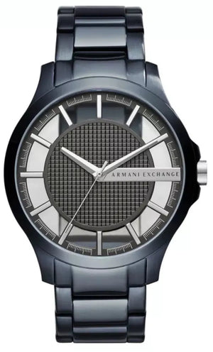 Armani Exchange Hampton Skeleton Grey Dial Blue Steel Strap Watch For Men - AX2401