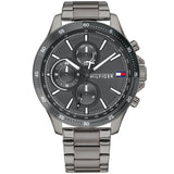 Tommy Hilfiger Decker Quartz Black Dial Black Steel Strap Watch for Men - 1791347