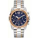 Guess Commander Chronograph Blue Dial Two Tone Steel Strap Watch for Men - GW0056G5