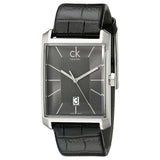 Calvin Klein Window Black Dial Black Leather Strap Watch for Men - K2M21107