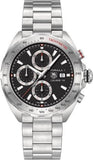Jam Tangan Pria Tag Heuer Formula 1 Calibre 16 Automatic Chronograph Black Dial Silver Steel Strap - CAZ2010.BA0876