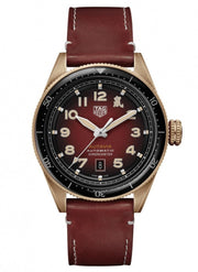 Tag Heuer Autavia Calibre 5 Chinese New Year Maroon Dial Maroon Leather Strap Watch for Men - WBE5193.FC8300