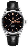 Jam Tangan Pria Tag Heuer Carrera Calibre 5 Automatic Black Dial Black Leather Strap - WAR201C.FC6266
