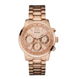 Guess Sunrise Quartz Rose Gold Dial Rose Gold Steel Strap Watch For Women - W0330L2