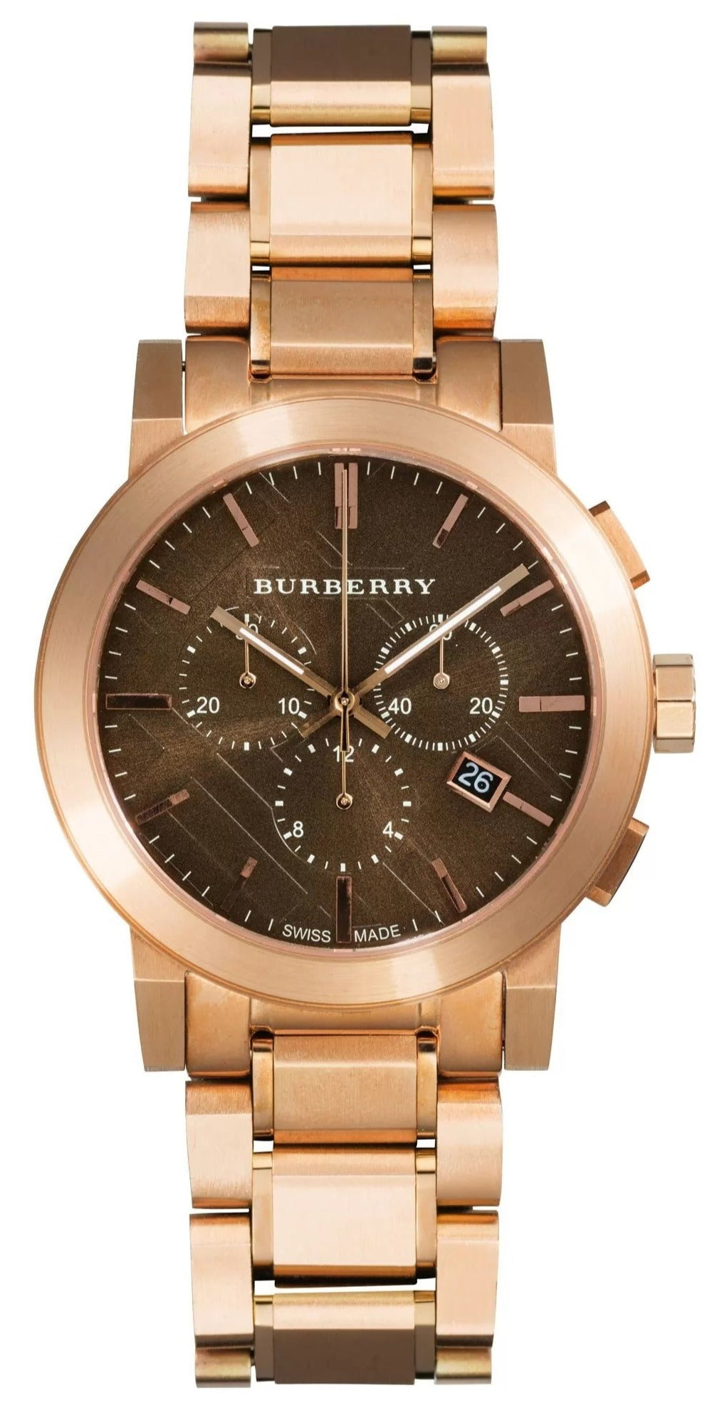 専用BURBERRY時計 bu9353 Burberry The City Grey Dial Rose Gold Steel Strap Watch for Men - BU93