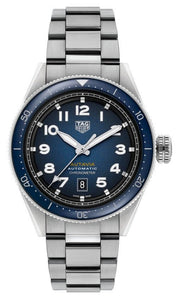 Tag Heuer Autavia Automatic Blue Dial Silver Steel Strap Watch for Men - WBE5116.EB0173