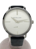 Michael Kors Portia Quartz White Dial Black Leather Strap Watch For Women - MK2658