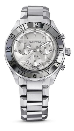 Swarovski Dextera Chronograph Silver Dial Silver Steel Strap Watch for Women - 5641297