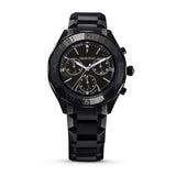 Swarovski Dextera Chronograph Black Dial Black Steel Strap Watch for Women - 5641393