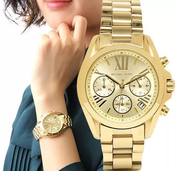Michael Kors Bradshaw Gold Dial Gold Steel Strap Watch for Women