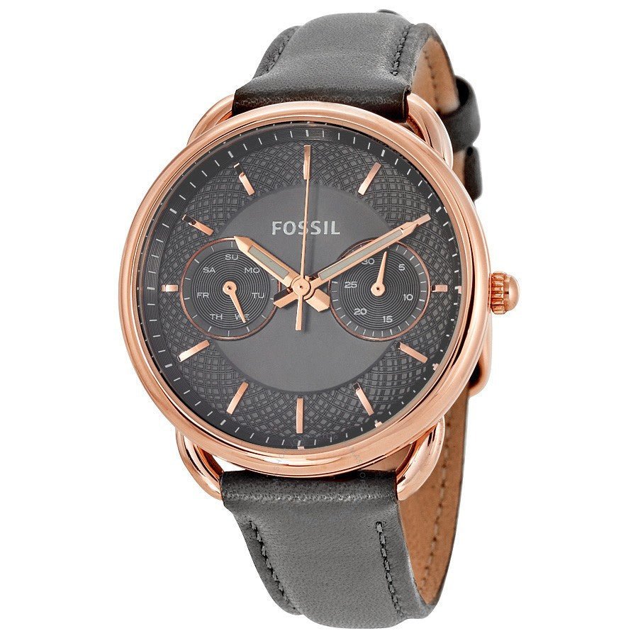 Fossil Tailor Grey Dial Grey Leather Strap Watch for Women display picture 1