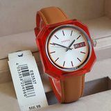 Fossil Candy White Dial Brown Leather Strap Watch for Women - ES3537