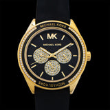 Michael Kors Quartz Black Dial Black Silicone Strap Watch For Women - MK6944