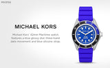 Michael Kors Maritime Three-Hand Analog Blue Dial Blue Silicone Strap Watch for Men - MK9156