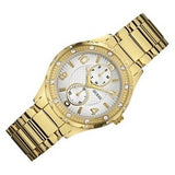 Guess Siren Diamonds Silver Dial Gold Steel Strap Watch for Women - W0442L2