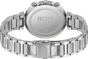 Hugo Boss Flawless Chronograph Silver Dial Silver Steel Strap Watch for Women - 1502530