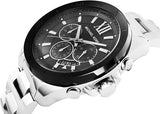 Michael Kors Brecken Chronograph Black Dial Silver Steel Strap Watch For Men - MK8847