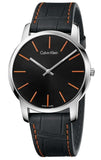 Calvin Klein City Black Dial Black Leather Strap Watch for Men - K2G211C1