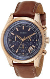 Guess Persuit Chronograph Blue Dial Brown Leather Strap Watch for Men - W0500G1