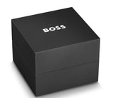 Hugo Boss Steer Analog Black Dial  Black Steel Strap Watch For Men - 1514068