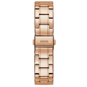 Guess Sparkler Diamonds Black Dial Rose Gold Steel Strap Watch for Women - GW0111L3