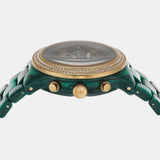 Michael Kors Runway Chronograph Green Dial Green Steel Strap Watch for Women - MK7422