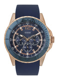 Guess Maverick Blue Dial Blue Rubber Strap Watch for Men - W0485G1