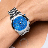 Michael Kors Runway Stop Hunger Blue Dial Silver Steel Strap Watch for Women - MK7427