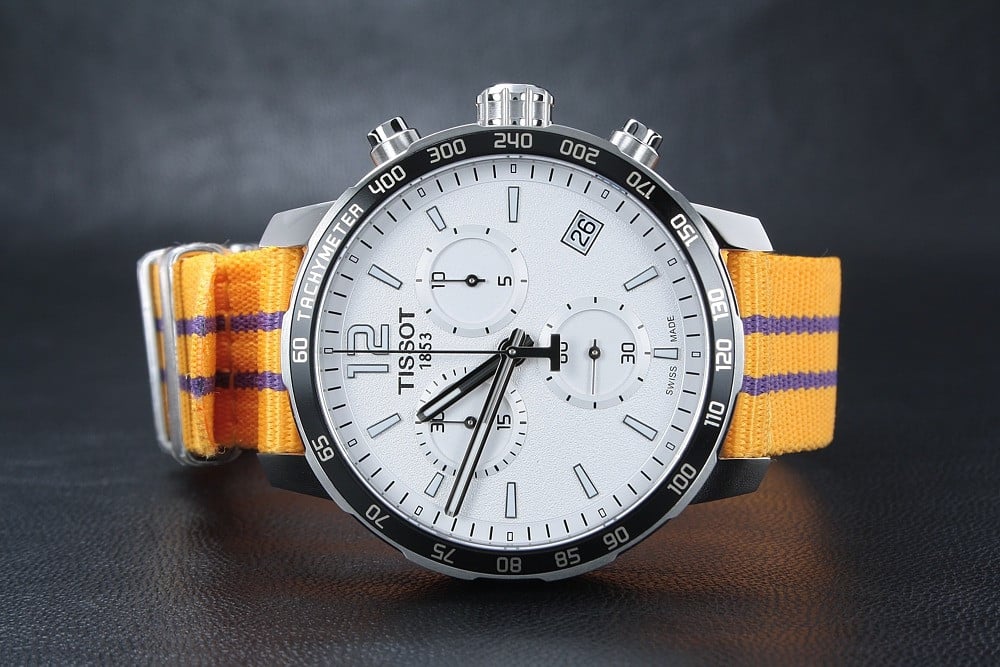 Tissot Quickster Chronograph NBA LA Lakers White Dial Yellow NATO